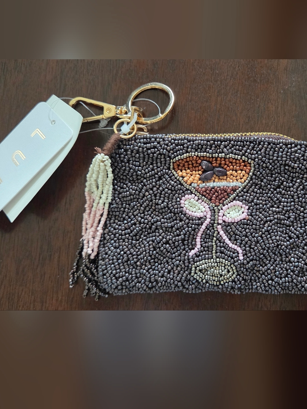 LULU Espresso Martini beaded Pouch/keychain